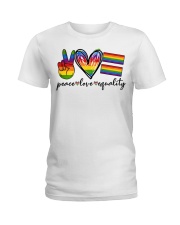 LGBT Pride Gift Peace Love Equality Ladies T-Shirt tile