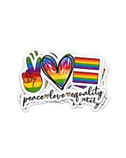LGBT Pride Gift Peace Love Equality Sticker - 6 pack (Vertical) front
