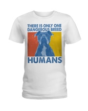 Gift For Dog Lover Bulldog Dangerous Breed Humans Ladies T-Shirt tile