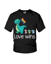 LGBT Pride Gift Dinosaur Family Love Wins Youth T-Shirt tile