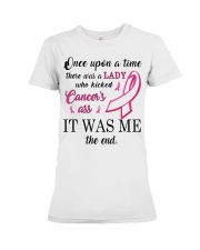 Breast Cancer Awareness There Was Lady Who Kicked Cancer's Asss It Was Me Premium Fit Ladies Tee tile