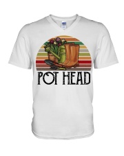Gift For Gardener Pot Head V-Neck T-Shirt tile