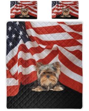 Gift For Dog Lover Yorkshire Terrier Under The Flag Queen Quilt Bed Set front