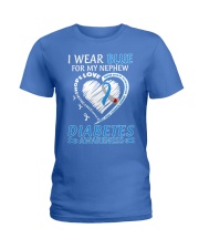 Diabetes Awareness I Wear Blue For My Nephew Courage Faith Love Ladies T-Shirt tile