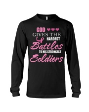 Breast Cancer Awareness God Gives Hardest Battles To His Strongest Soldiers Long Sleeve Tee tile