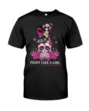 Breast Cancer Awareness Skull Fight Like A Girl Premium Fit Mens Tee tile