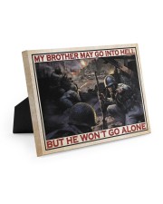 Veteran Gift My Brother May Go Into Hell But He Won't Go Alone Easel-Back Gallery Wrapped Canvas tile
