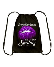 Fibromyalgia Awareness Lip Everything Hurts Drawstring Bag tile