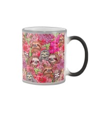 Gift For Sloth Lover Sloths And Flowers Color Changing Mug tile