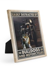 Racing Gift Easily Distracted By Bulldogs And Motorcycles Easel-Back Gallery Wrapped Canvas tile