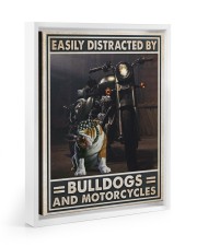 Racing Gift Easily Distracted By Bulldogs And Motorcycles Floating Framed Canvas Prints White tile