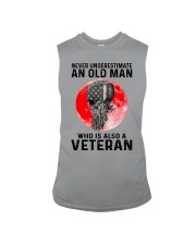 Veteran Gift Skull Blood Moon Never Underestimate An Old Man Who Is A Veteran Sleeveless Tee tile