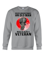 Veteran Gift Skull Blood Moon Never Underestimate An Old Man Who Is A Veteran Crewneck Sweatshirt tile
