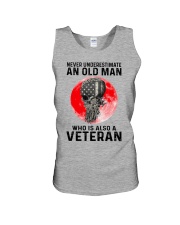 Veteran Gift Skull Blood Moon Never Underestimate An Old Man Who Is A Veteran Unisex Tank tile