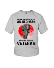 Veteran Gift Skull Blood Moon Never Underestimate An Old Man Who Is A Veteran Youth T-Shirt tile