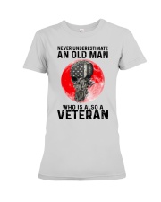 Veteran Gift Skull Blood Moon Never Underestimate An Old Man Who Is A Veteran Premium Fit Ladies Tee tile
