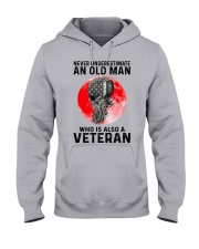 Veteran Gift Skull Blood Moon Never Underestimate An Old Man Who Is A Veteran Hooded Sweatshirt tile