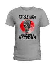 Veteran Gift Skull Blood Moon Never Underestimate An Old Man Who Is A Veteran Ladies T-Shirt tile