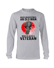 Veteran Gift Skull Blood Moon Never Underestimate An Old Man Who Is A Veteran Long Sleeve Tee tile