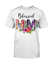 Blessed Family Gift Mimi Flowers Classic T-Shirt front