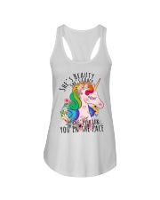 Unicorn Lover She's Beauty She's Grace She' Li Kick You In The Face Ladies Flowy Tank tile