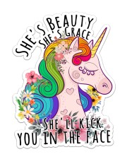 Unicorn Lover She's Beauty She's Grace She' Li Kick You In The Face Sticker tile