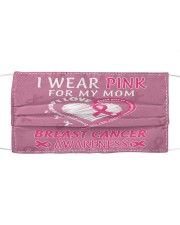 Breast Cancer Awareness Heart I Wear Pink For My Mom Cloth face mask front