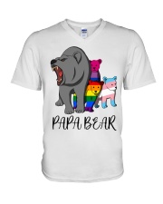LGBT Pride Gift Papa Bear V-Neck T-Shirt tile