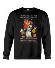 My Smile Hides The Pain I Am A Multiple Sclerosis Warrior Tatoo Girl Crewneck Sweatshirt tile