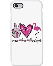 Gift For Animal Lover Peace Love Flamingos Phone Case tile