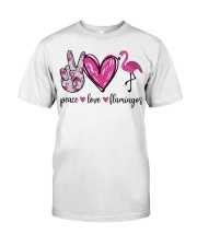Gift For Animal Lover Peace Love Flamingos Premium Fit Mens Tee tile