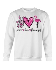 Gift For Animal Lover Peace Love Flamingos Crewneck Sweatshirt tile