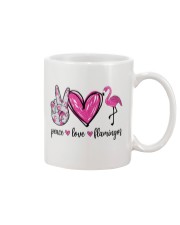 Gift For Animal Lover Peace Love Flamingos Mug tile