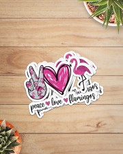 Gift For Animal Lover Peace Love Flamingos Sticker - 6 pack (Vertical) aos-sticker-6-pack-vertical-lifestyle-front-07