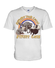 Gift For Raccoon Lover Support Your Local Street Cats V-Neck T-Shirt tile