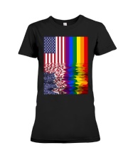 American LGBT Flag Premium Fit Ladies Tee tile