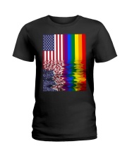 American LGBT Flag Ladies T-Shirt tile