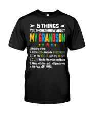 Autism Awareness 5 Things You Should Know About My Grandson Classic T-Shirt front