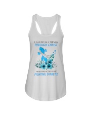 Diabetes Awareness I Can Do All Things Through Christ Strengthens Me Fighting Ladies Flowy Tank tile