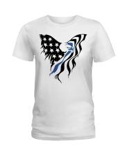 Police Gift USA Flag Eagle Ladies T-Shirt tile