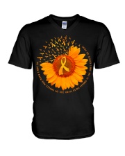Multiple Sclerosis Awarerness Sunflower We Don't Know How Strong We Are V-Neck T-Shirt tile
