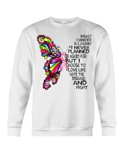 Breast Cancer Is A Journey I Never Planed But Choose To Love Life And Fight Butterfly Crewneck Sweatshirt tile