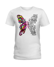 Breast Cancer Is A Journey I Never Planed But Choose To Love Life And Fight Butterfly Ladies T-Shirt tile