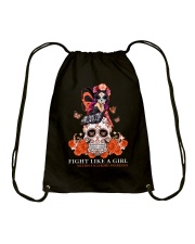 Mutiple Sclerosis Awareness Skull Fight Like A Girl Drawstring Bag tile