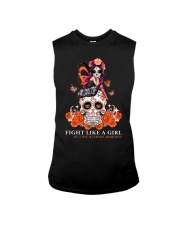 Mutiple Sclerosis Awareness Skull Fight Like A Girl Sleeveless Tee tile