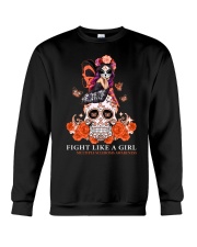 Mutiple Sclerosis Awareness Skull Fight Like A Girl Crewneck Sweatshirt tile
