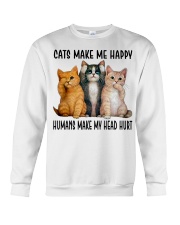 Cat Lover Cats Make Me Happy Humans Make My Head Hurt Crewneck Sweatshirt tile