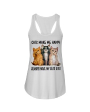 Cat Lover Cats Make Me Happy Humans Make My Head Hurt Ladies Flowy Tank tile