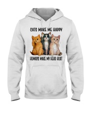 Cat Lover Cats Make Me Happy Humans Make My Head Hurt Hooded Sweatshirt tile