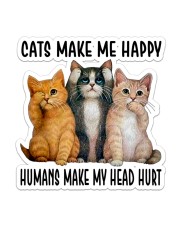 Cat Lover Cats Make Me Happy Humans Make My Head Hurt Sticker tile